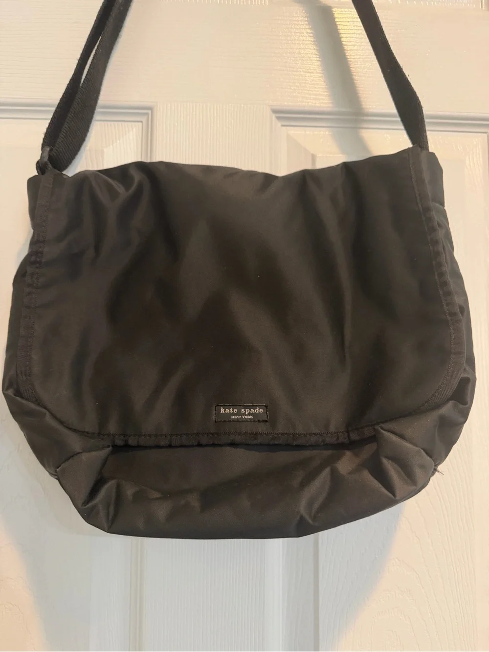 Kate Spade Black Nylon Crossbody Messenger Bag Small
